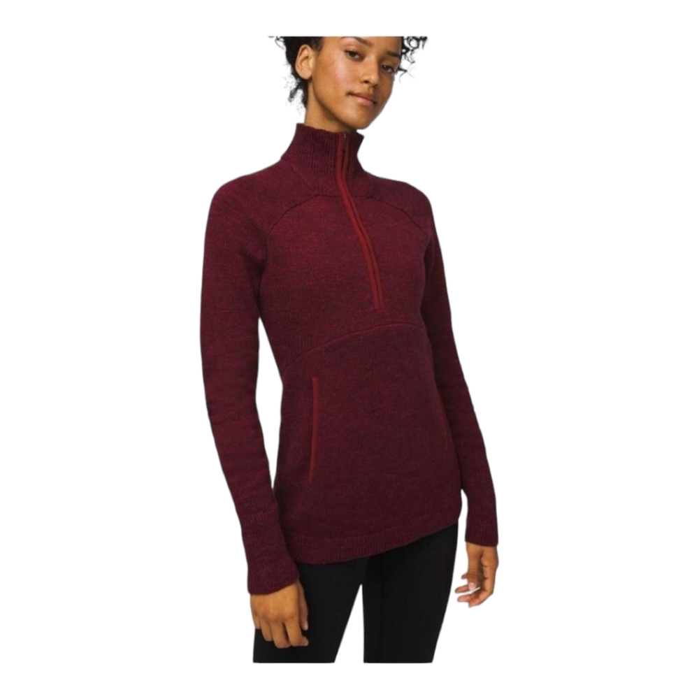 Lululemon Summit Stride Sweater, Women's 4, (small), Heathered Deep Rouge